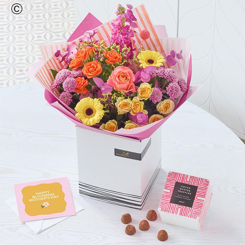 Bright Mother's Day Bouquet With Chocolates & Card