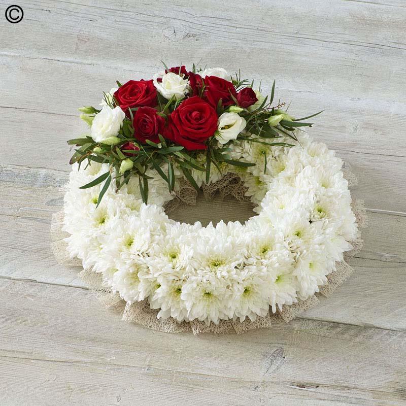 Traditional Massed Wreath - Red and White
